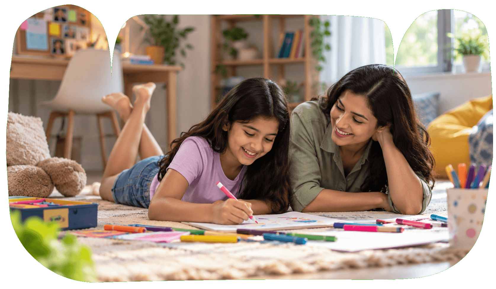 Parent and child beginning a supportive Brain Gurukul learning journey