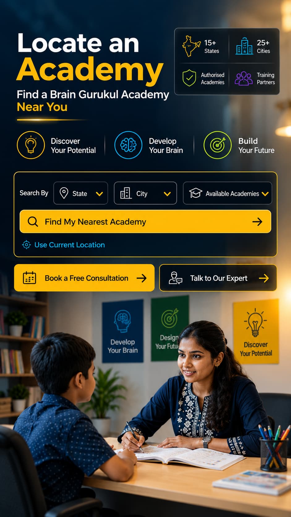 Brain Gurukul homepage hero visual