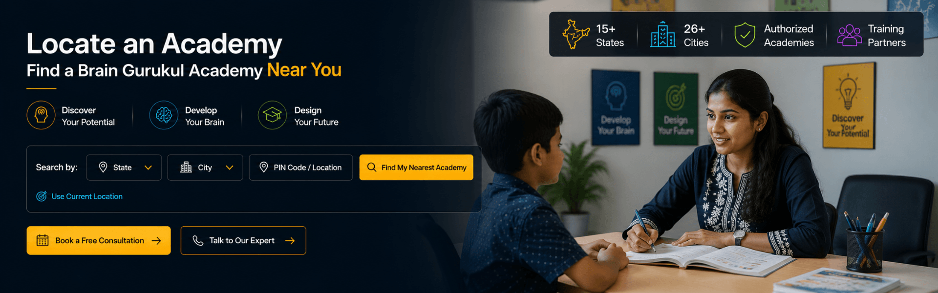 Brain Gurukul homepage hero visual