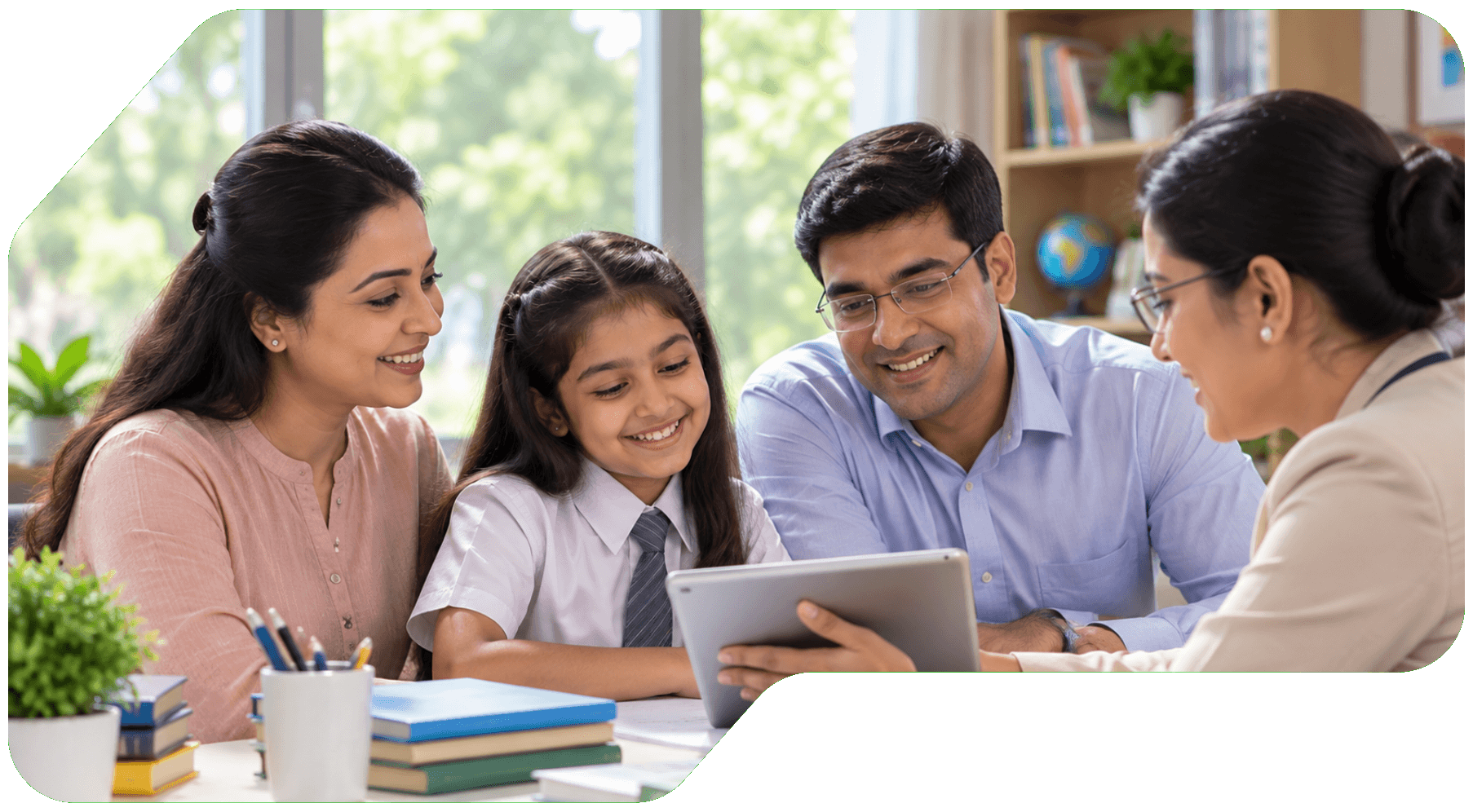 Parents reviewing personalised learning guidance for their child