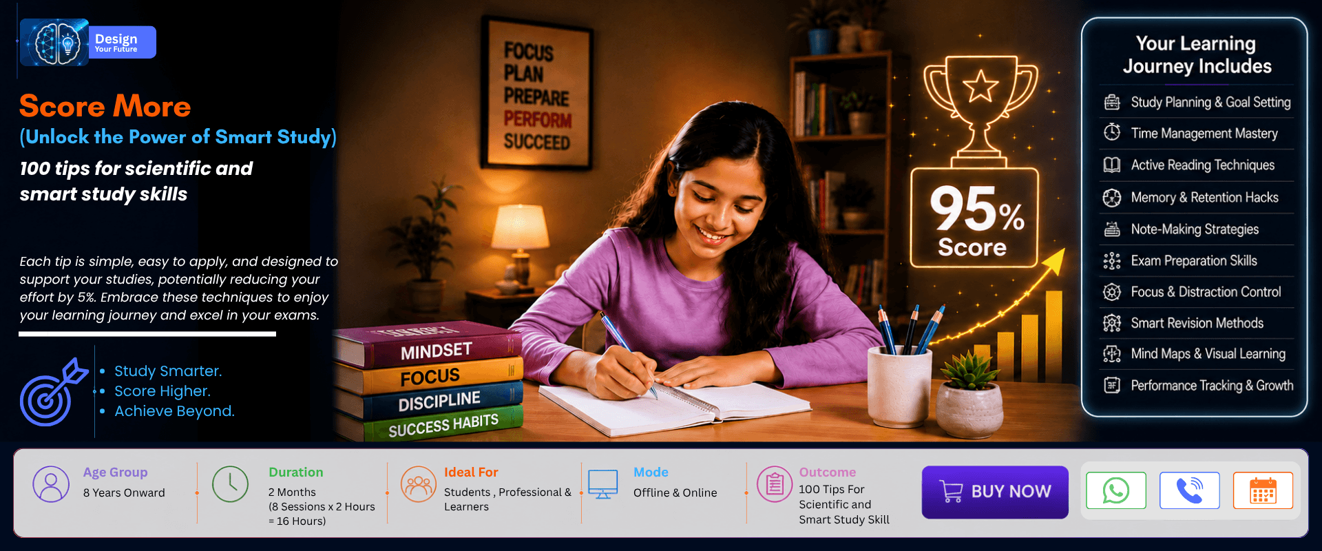 Score More - Smart & Scientific Study Skills program visual